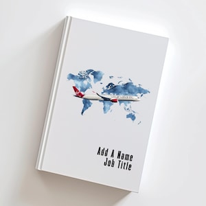 Personalisiertes A350 Flugzeug Notizbuch Kundenspezifisches Luftfahrt Geschenk Fluggesellschaft Cabin Crew Notepad Hardcover Journal