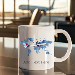 Personalised A330 Plane Mug Custom Name Mug Aviation Gift Personalised Mug Coffee Cup Gift Airline Airbus Aircraft Drinkware