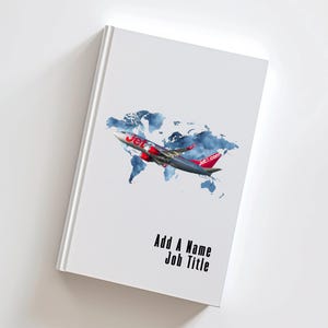 Personalised B 737 Plane Notebook Custom Aviation Gift Airline Cabin Crew Notepad Hardback Journal Flight Briefing Notes Boeing Aircraft
