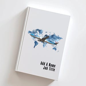 Personalised B 737 Plane Notebook Custom Aviation Gift Airline Cabin Crew Notepad Hardback Journal Flight Briefing Notes Boeing Aircraft