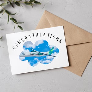 Congratulations Plane Card| ATR72-600 Aviation Card| Airline Card| Cabin Crew Airplane Pilot Card| Aircraft Engineer Card| New Job Promotion