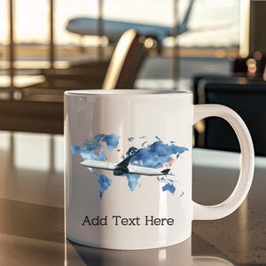 Personalised B777 Plane Mug Custom Name Mug Aviation Gift Personalised Mug Coffee Cup Gift Airline Airbus Aircraft Drinkware