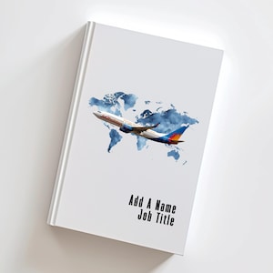 Personalised B 737 Plane Notebook Custom Aviation Gift Airline Cabin Crew Notepad Hardback Journal Flight Briefing Notes Boeing Aircraft