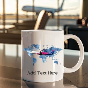 Personalised A320 Plane Mug Custom Name Mug Aviation Gift Personalised Mug Coffee Cup Gift Airline Airbus Aircraft Drinkware