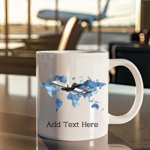 Personalised B777 Plane Mug Custom Name Mug Aviation Gift Personalised Mug Coffee Cup Gift Airline Boeing Aircraft Drinkware