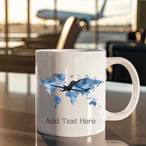 Personalised B787 Plane Mug Set Custom Name Mug Aviation Gift Personalised Mug Coffee Cup Gift Airline Boeing Aircraft Drinkware