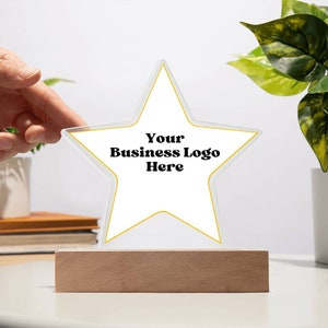 Personalized Star acrylic business logo plaque | a mark of distinction | acrylic business plaque | QR sign