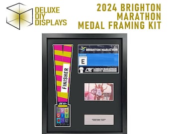 2024 Brighton Marathon Medal and Number Framing Kit + Personalised Plaque  -Brighton Marathon, gift for him, gift for her