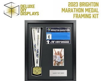 2023 Brighton Marathon Medal and Number Framing Kit + Personalised Plaque  -Brighton Marathon, gift for him, gift for her