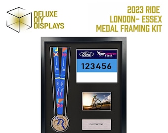 2023 Ride London - Essex Medal and Number Framing Kit + Personalised Plaque  - Ride London - Essex, gift for him, gift for her