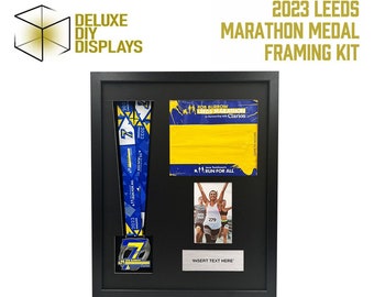 2023 Leeds Marathon Medal and Number Framing Kit + Personalised Plaque  - 2023 Leeds Marathon, gift for him, gift for her