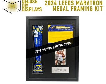 2024 Leeds Marathon Medal and Number Framing Kit + Personalised Plaque  - 2023 Leeds Marathon, gift for him, gift for her