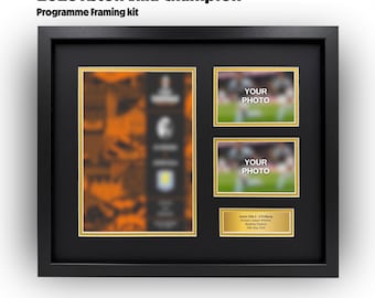 Aston Villa - 2026 EL Final Programme Framing Kit- gift for him, gift for her, sports gift, sports fan, football