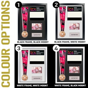 2024 London Marathon Medal and Number Framing Kit Personalised Plaque in Paper or Metal gift for him, gift for her zdjęcie 3