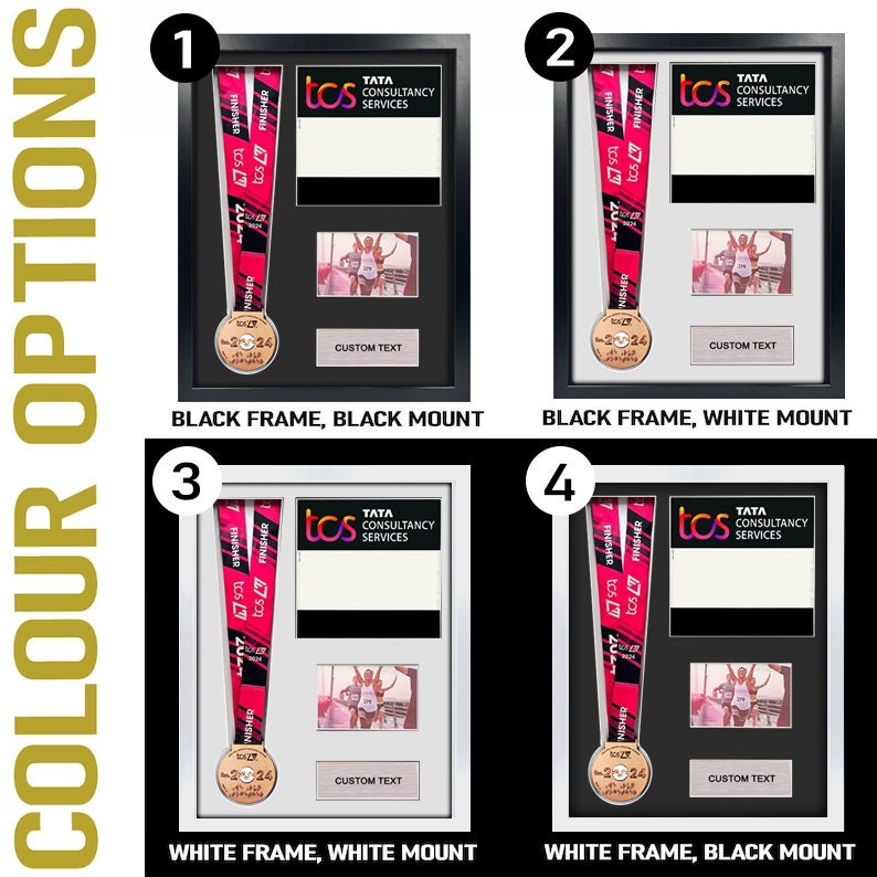2024 London Marathon Medal and Number Framing Kit Personalised Plaque in Paper or Metal gift for him, gift for her zdjęcie 3