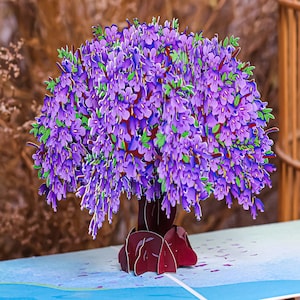 Beautiful Red Maple Tree & Purple Jacaranda Tree 3D Pop-up card