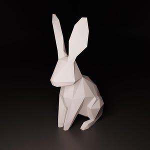 Coniglietto di carta, coniglio, modello di carta 3D, animali di carta PDF, scultura di carta, decorazione