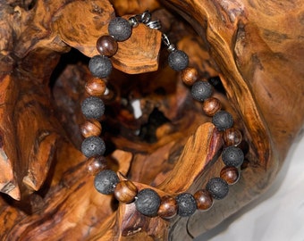 Lava and Sandalwood Bracelet.