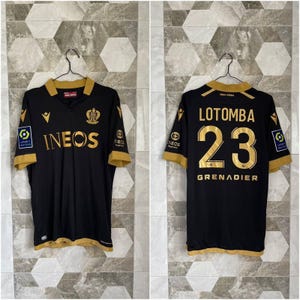 OGC NICE #23 Lotomba 2021 2022 Home Football Player Issue Shirt Macron Jersey image 1