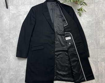 Thierry Mugler Men Wool Cashmere Lux hinks Blend Coat Jacket size 56