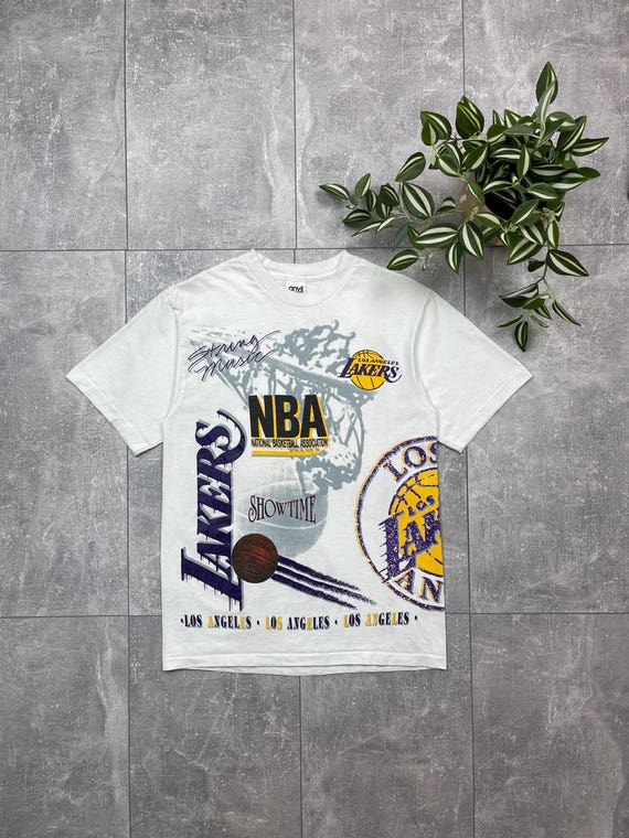 Rare Vintage 90s Anvil LA Lakers Aerial Assault Salem Sportswear 