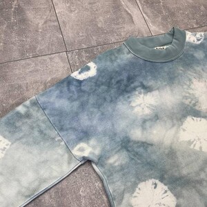Acne Studios Felke Bleach PSS18 Tie-Dye Crew Neck Blue Sweatshirt size L image 8