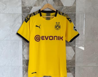 Vintage 90s BVB Borussia Dortmund Nike Jersey, Neon Yellow