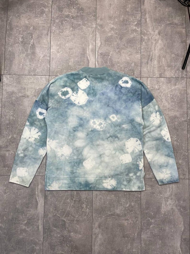 Acne Studios Felke Bleach PSS18 Tie-Dye Crew Neck Blue Sweatshirt size L image 11