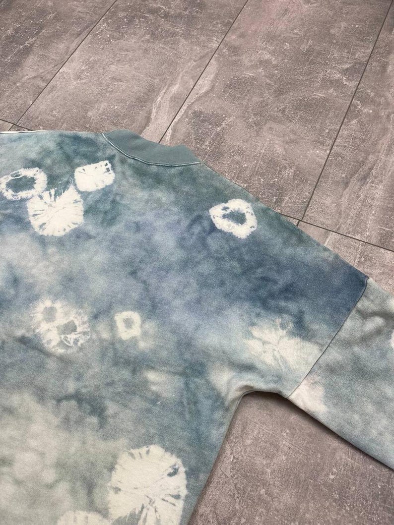 Acne Studios Felke Bleach PSS18 Tie-Dye Crew Neck Blue Sweatshirt size L image 17
