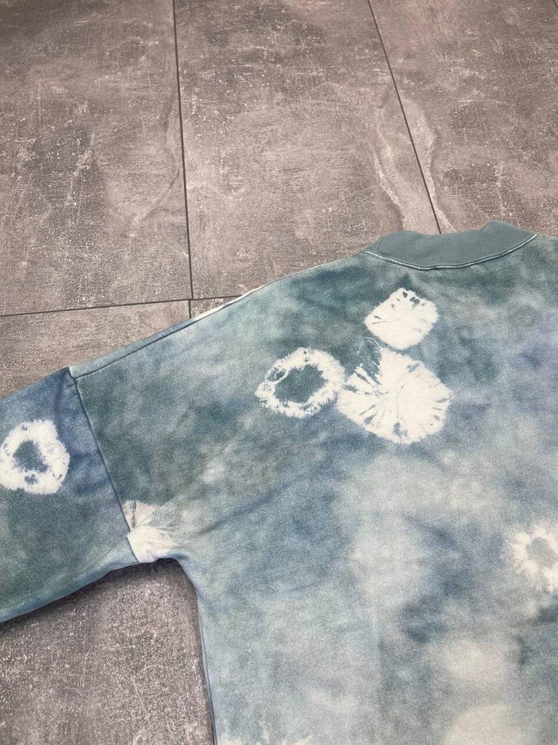 Acne Studios Felke Bleach PSS18 Tie-Dye Crew Neck Blue Sweatshirt size L image 16