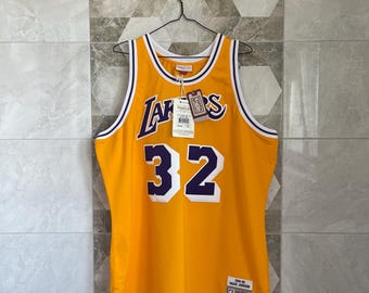 NWT Authentic #32 Magic Johnson Mitchell & Ness NBA  Lakers Jersey size 52 2XL