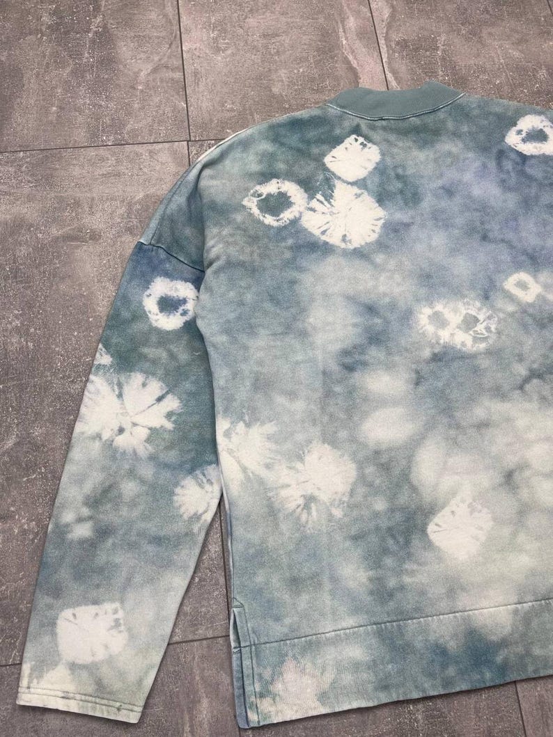Acne Studios Felke Bleach PSS18 Tie-Dye Crew Neck Blue Sweatshirt size L image 12