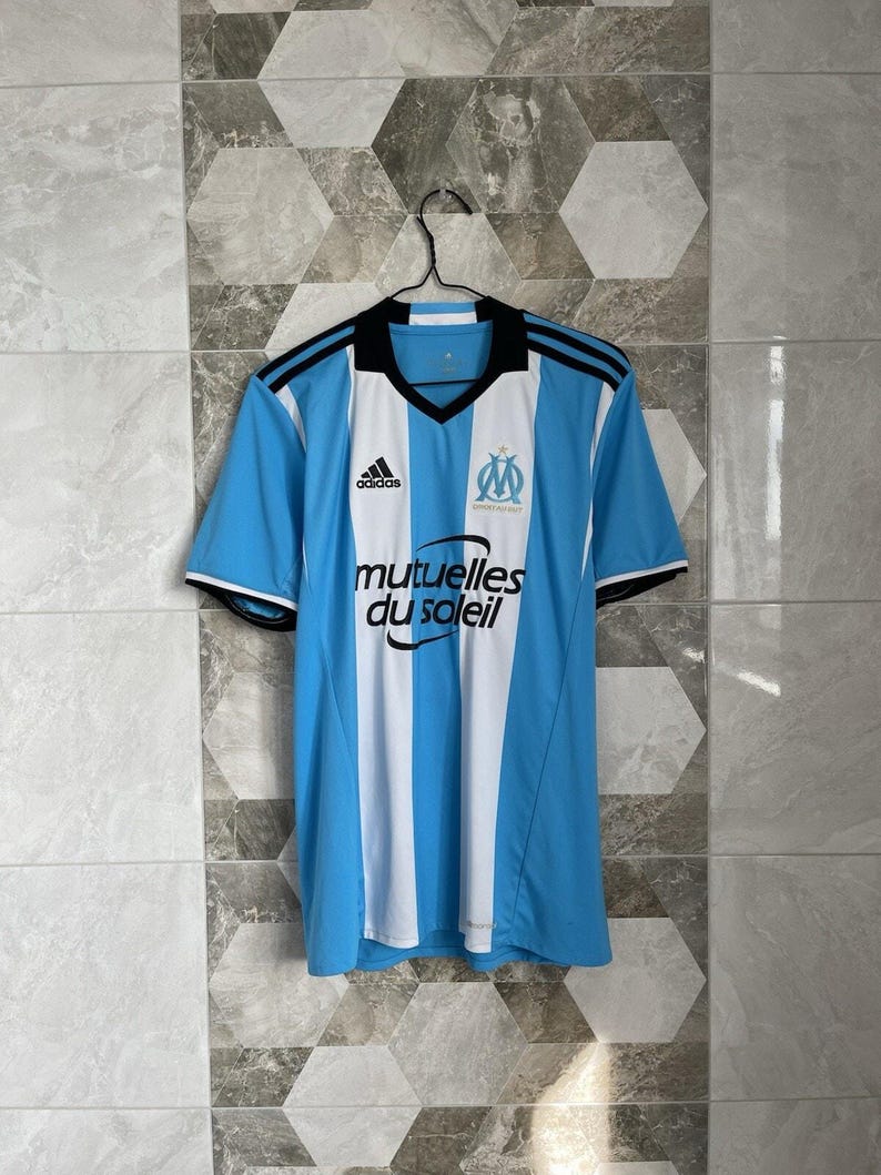 Camisa de Futebol Olympique Marseille 2016/2017 - Terceiro Uniforme - Adidas - Tamanho M imagem 1