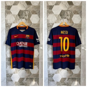FC Barcelona #10 Messi 2015 2016 Home Football Shirt Jersey Nike Size M Men