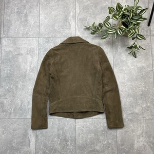 The Kooples Brown Suede Buffalo Leather Biker Jacket Women’s XXS image 13