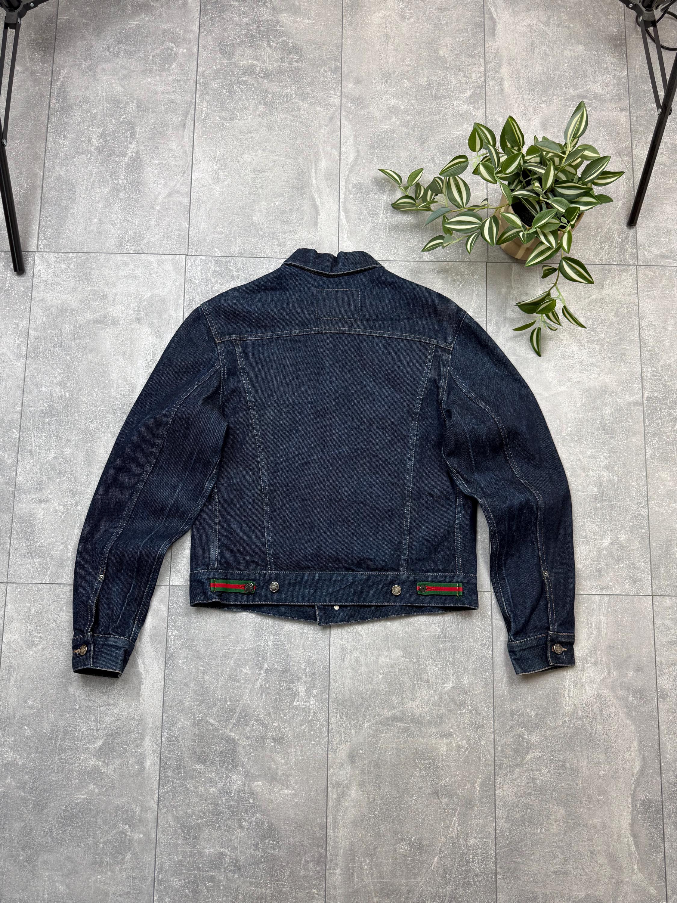 Vintage Gucci Tom Ford Black Denim Jacket, Made in Italy, Size 50
