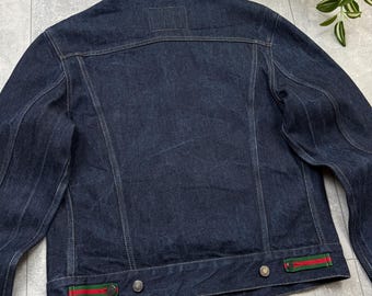 Vintage Gucci Tom Ford Black Denim Jacket, Made in Italy, Size 50