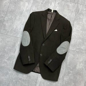 BOGGI Milano Tessuti Sondrio Blazer masculino de algodão marrom 2 botões tamanho 48 imagem 2