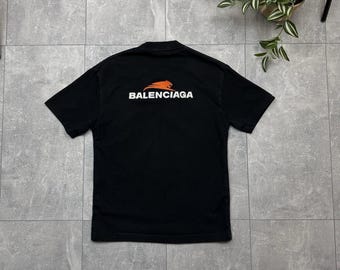 Auth BALENCIAGA T's Graphic Logo Back Silkscreened Sleeveless Knit