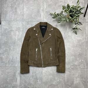 The Kooples Brown Suede Buffalo Leather Biker Jacket Women’s XXS image 1