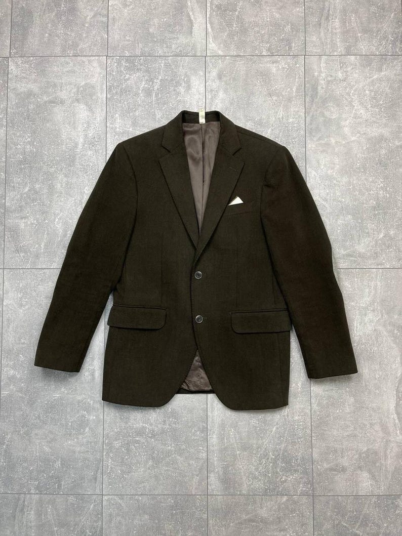 BOGGI Milano Tessuti Sondrio Blazer masculino de algodão marrom 2 botões tamanho 48 imagem 3