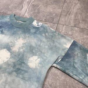 Acne Studios Felke Bleach PSS18 Tie-Dye Crew Neck Blue Sweatshirt size L image 9