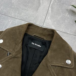 The Kooples Brown Suede Buffalo Leather Biker Jacket Women’s XXS image 6