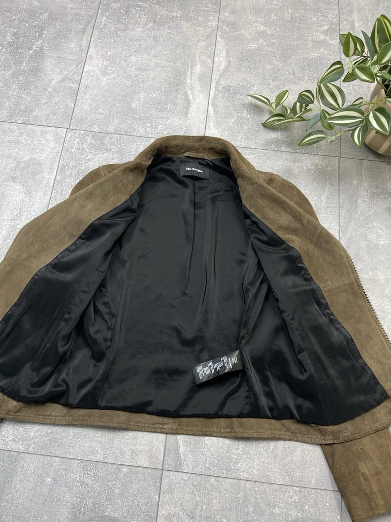 The Kooples Brown Suede Buffalo Leather Biker Jacket Women’s XXS image 8