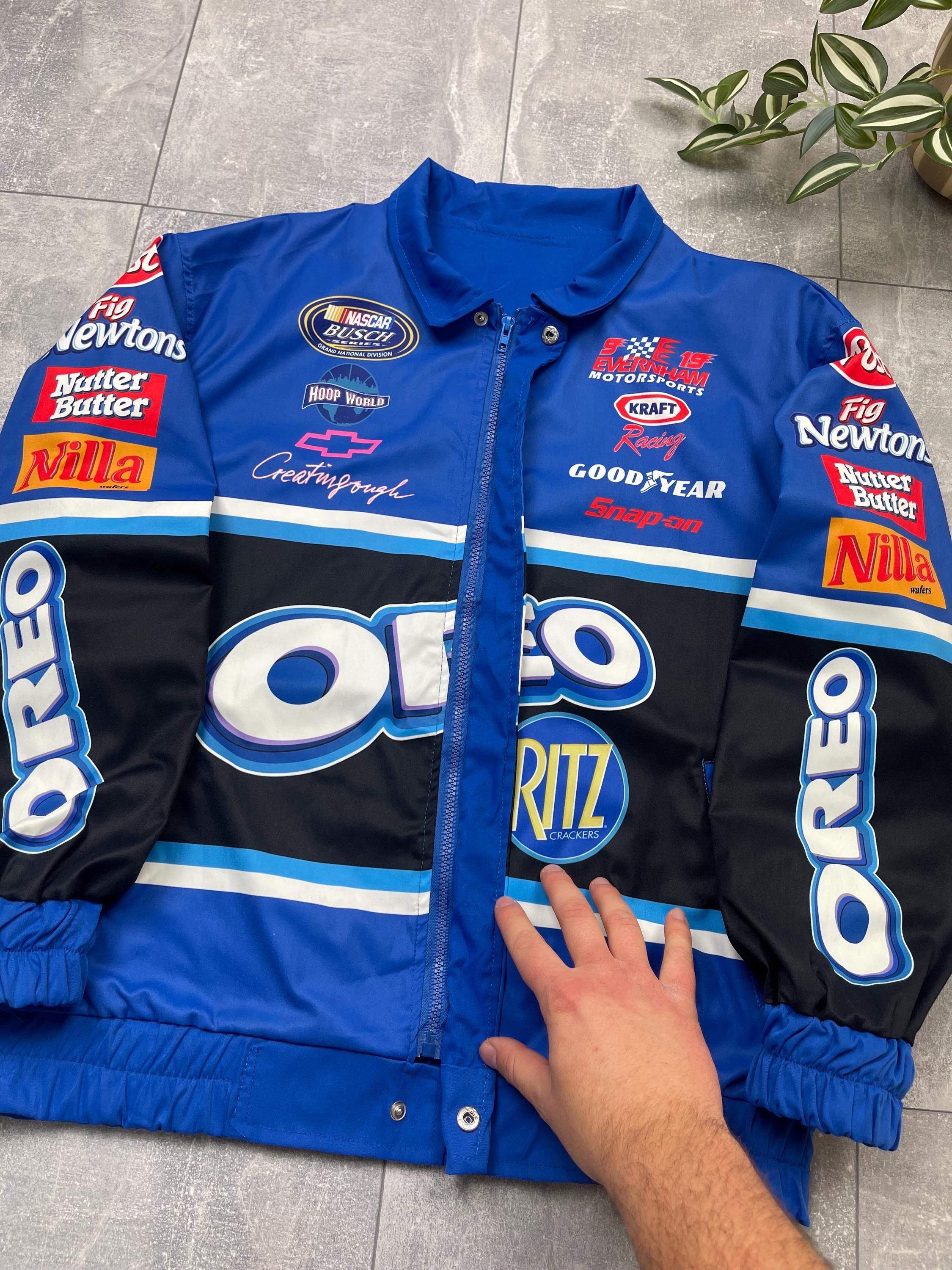 Vintage Nascar Formula 1 Oreo Racing Light Bomber Jacket Size L