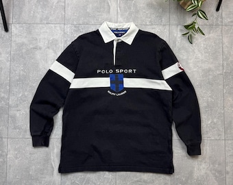 Vintage Polo Sport Ralph Lauren Rugby Shirt Arctic Challenge Size M Men’s