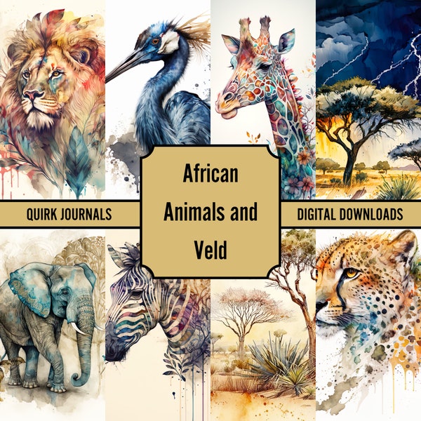 Aquarelles sur la faune africaine pour les revues indésirables