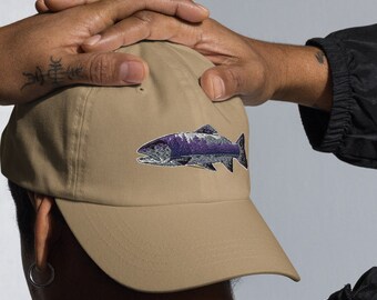 Artistic Trout Fly Fishing Dad Hat