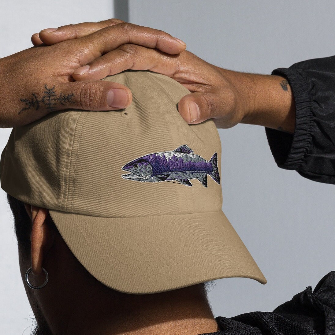 Artistic Trout Fly Fishing Dad Hat