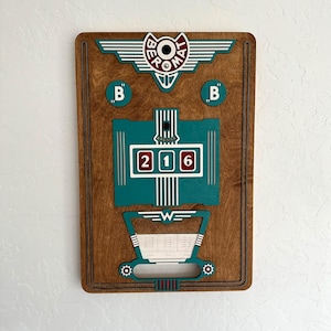 Vintage-Inspired Slot Machine Wall Art | BEROMAT Style | Multi-Layered Wood Art | Mid-Century Decor